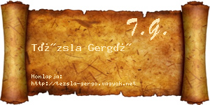 Tézsla Gergő névjegykártya